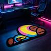Cool Cartoon Monkey Irregular Shaped Rug Unique Art Entryway Decor Floor Mat Soft Plush Carpet for Gaming Room Bedroom Bedside