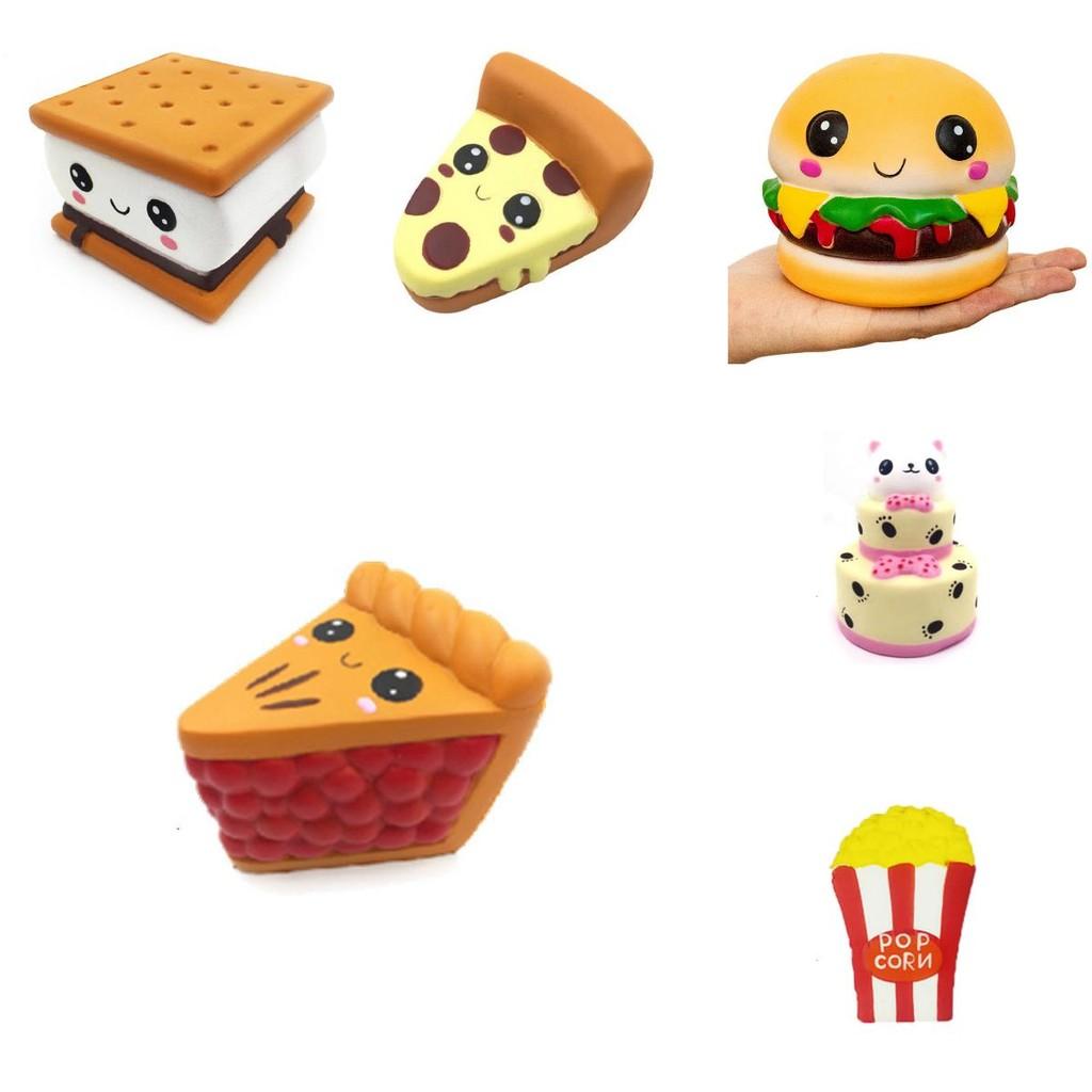 Squishy Emoji Cookies Pizza Hamburg Slow Rising Stress Reliever Toy Squeeze