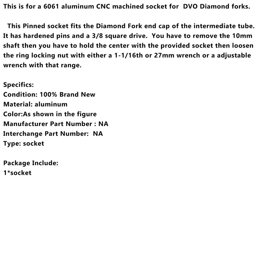 Fork Lower Cap Removal Wrench Tool  Rebuild Service Seals For DVO Diamond