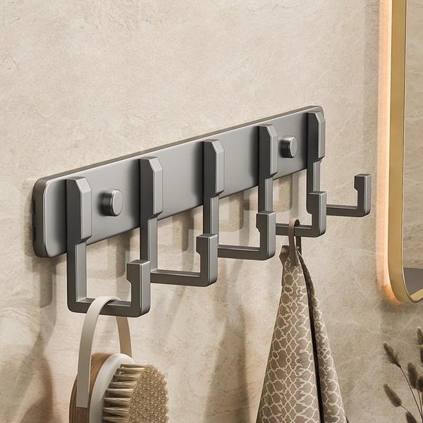 Ganci a 3/5/7 file in alluminio montati a parete gancio portachiavi da parete appendino portasciugamani da parete gancio a parete camera da letto bagno appendiabiti da toilette gancio a fila montato a parete