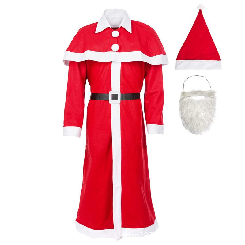 Dospělý Muž Santa Claus Vánoční Kostým Klobouk Župan Pás Plášť Sady Vánoce Nový Rok Cosplay Kostýmy Vystoupení Hraní Rolí Oblečení