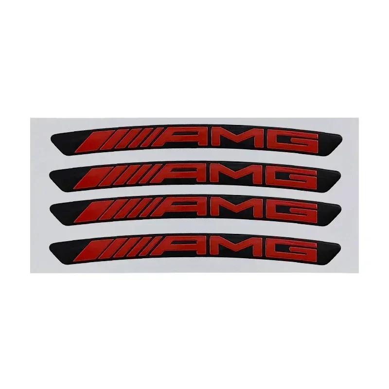 4/8pcs Mercedes-Benz AMG Car Hub Wheel Cover 3D Car Stickers Aluminum Alloy AMG Stickers Wheel Cover Badge Stickers Auto Parts