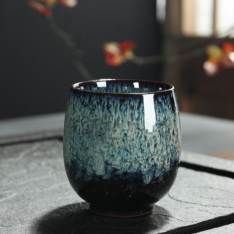 Wholesale Reusable 150ml Chinese Kung Fu Kiln Change Ceramic Home Tea Cup Japanese Style Ceramic Clay Tea Service Cup