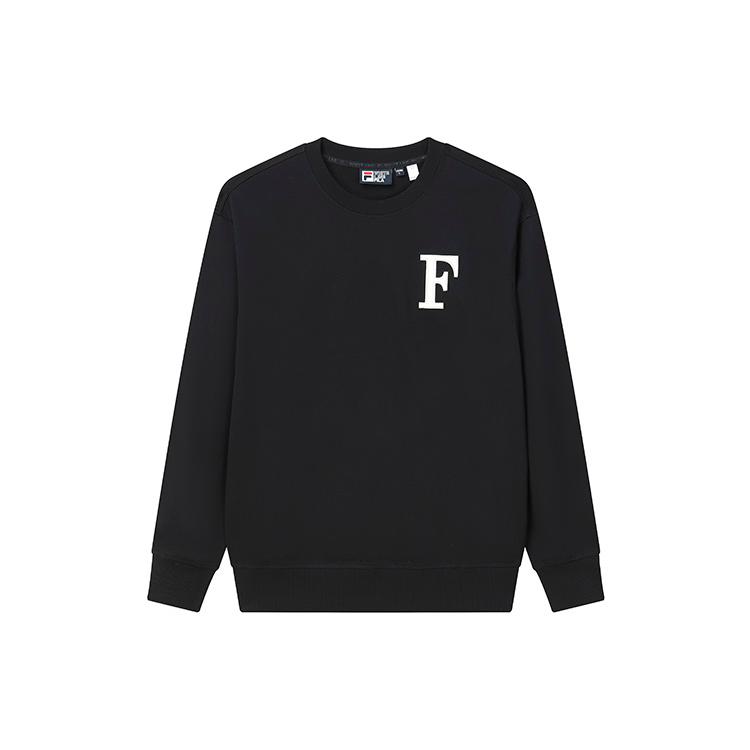FILA Sweatshirts Men s Jet Black Crew Neck Moderate Regular F11M219208F-BK XL