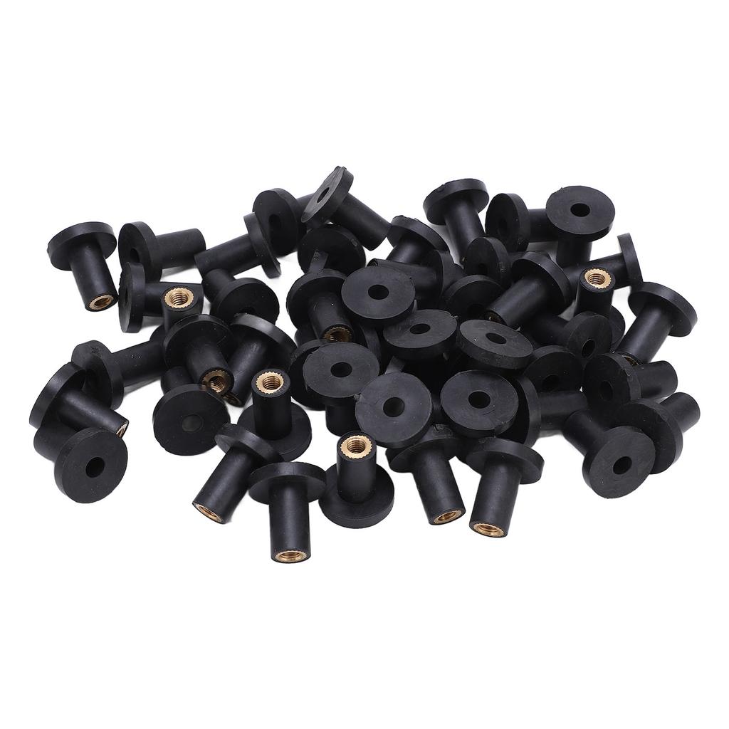 50Pcs Set Rubber M5 Well Nuts Fasteners for Car Windscreen Motorcycles Fairing Kayaks
