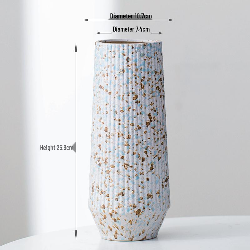 Minimalist Kiln-Fired Ceramic Vase: Home Living Room Decor for Fresh or Dried Flowers