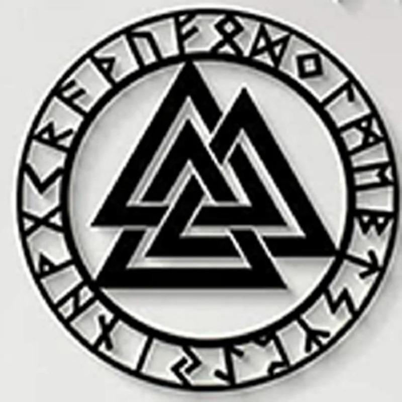 Norse Mythology Viking Compass Wall Sign - Iron Metal Art Decor (Odin Symbol)
