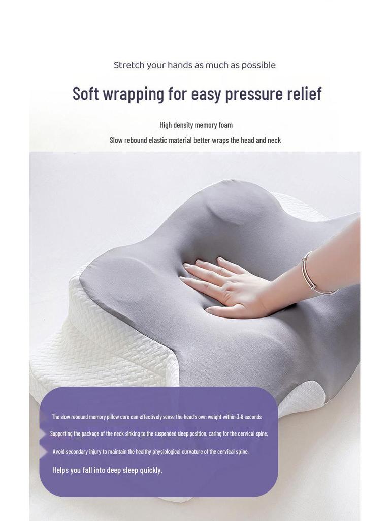 Cross-Border Butterfly Memory Foam Neck Support Pillow - Cervical & High-Profile Design with Slow-Rebound Feature