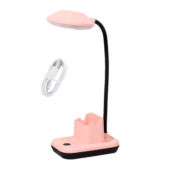 Table Lamp LED No Blue Light Flicker Free Flexible 360 Degree Adjustable Neck USB Charging Desk Light with Mobile Phone Holder