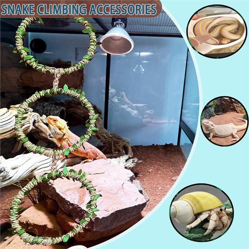 ABBP-Snake Climbing Rings, Ball Python Tank Accessories,Reptile Enclosure For Corn Snakes, Iguana, Bearded Dragon, Gecko