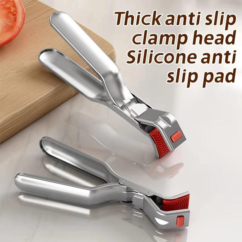 New Stainless Steel Anti-scalding Clip Hot Bowl Holder Dish Clamp Pot Pan Gripper Clip Air Fryer Dish Plate Retriever Tongs Kitchen Supplies
