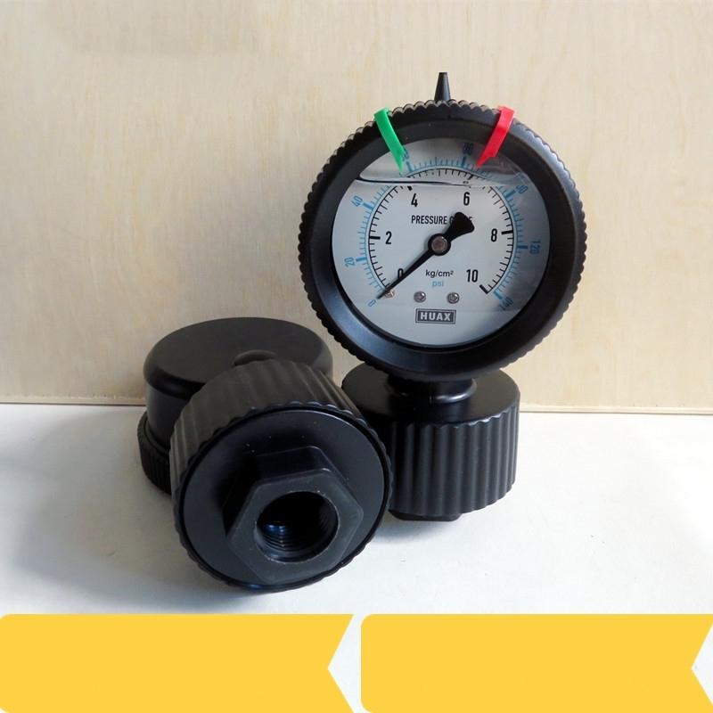 Xin Tester PP Diaphragm Pressure Gauge Plastic Double Sided PCB 2 Anti-corrosion Water Pressure Gauge 10kg 1 4 7kg PVC Acid