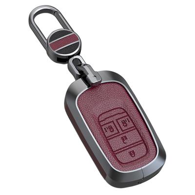 Capa de Chave ontto Honda, Capa de Chave, Porta-Chaves, Couro, Liga de Alumínio, Couro, Modelo Novo