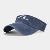 Summer Unstructured Cotton Cap With Embroidered Waves For Men And Women