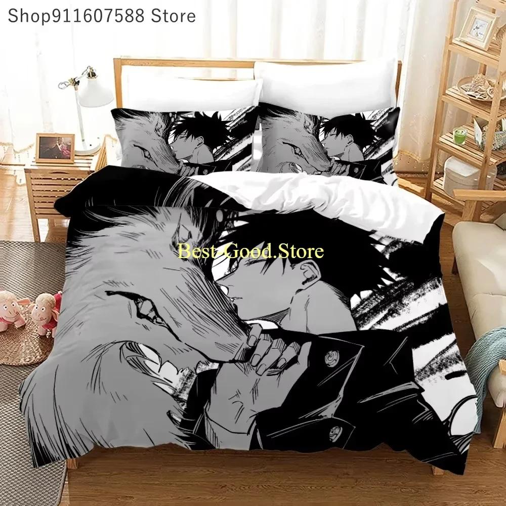 Japanese Anime Jujutsu Kaisen Bedding Set Printed Bed Set With Pillowcase Bed Duvet Cover Single Double Queen Super King Size
