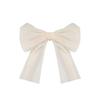 Women White Simple Hairpin Chiffon Mesh Big Bowknot Ribbon Hairband Clip Lady Girls Spring Clip