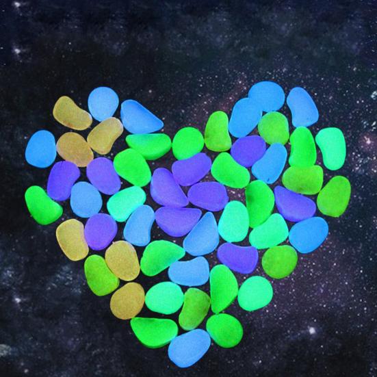 4.5cm Luminous Stones Glow in The Dark Pebbles Aquarium Rocks Fish Tank Pebbles Decorative Glowing Stones for Outdoor Walkway Planter Decor