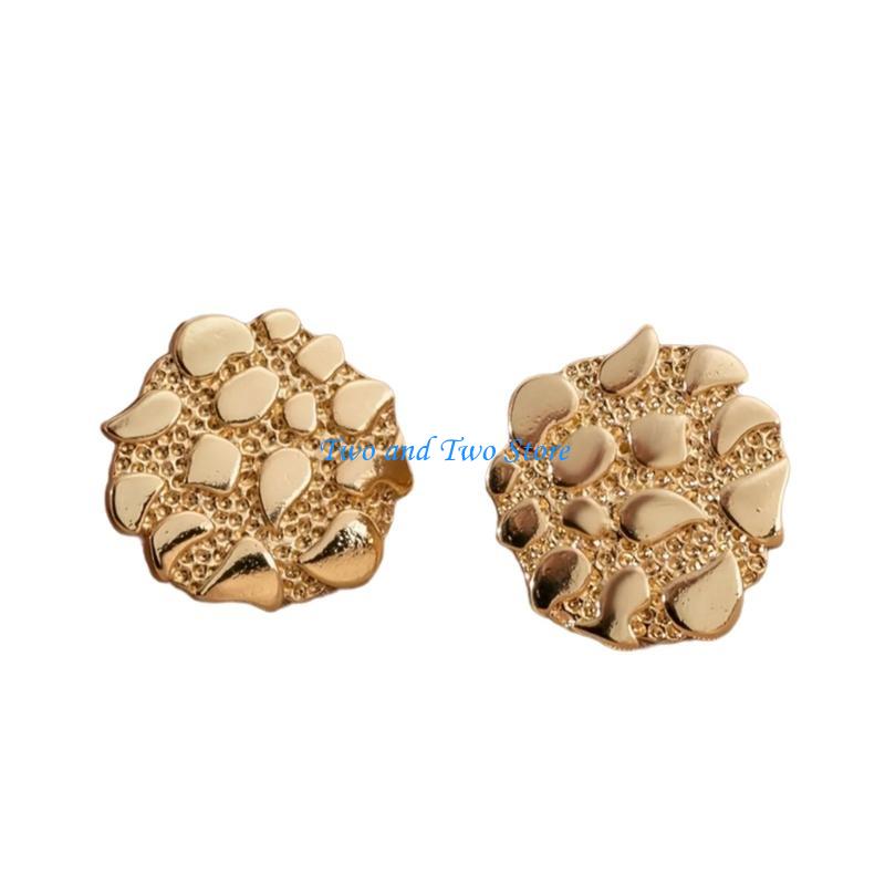 HX6F Retro Gold Alloy Earrings Unique Irregular Geometric for Fashionable CN