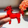 Colorful Decorative Crystal Horse Statue Glass Animal Sculpture  Office Decoration