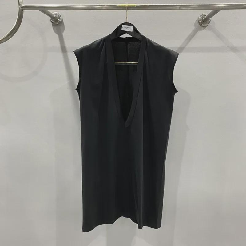 SUBHUMAN Men's Spring/Summer Dark Knitted V-Neck Sleeveless Tank Vest - Couple's Style