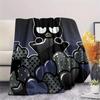 1PC Badtz-Maru Print Flannel Blanket, High quality All Seasons, Home Decor, Warmth and Comfort, Perfect for Christmas Gifts