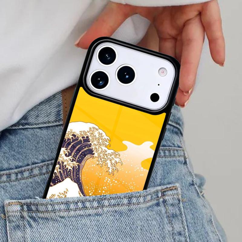 Japanese Wave Art Phone Case for iPhone 16e 15 14 13 12 17 Pro Max Plus Air 17pro Cover Coque