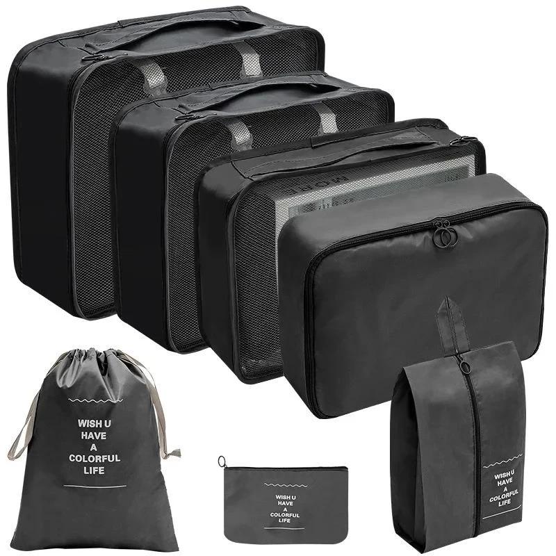 7/8 Pcs Set Travel Organizer Storage Bags Suitcase Packing Cubes Set Cases Portable Luggage Clothes Shoe Tidy Pouch Folding