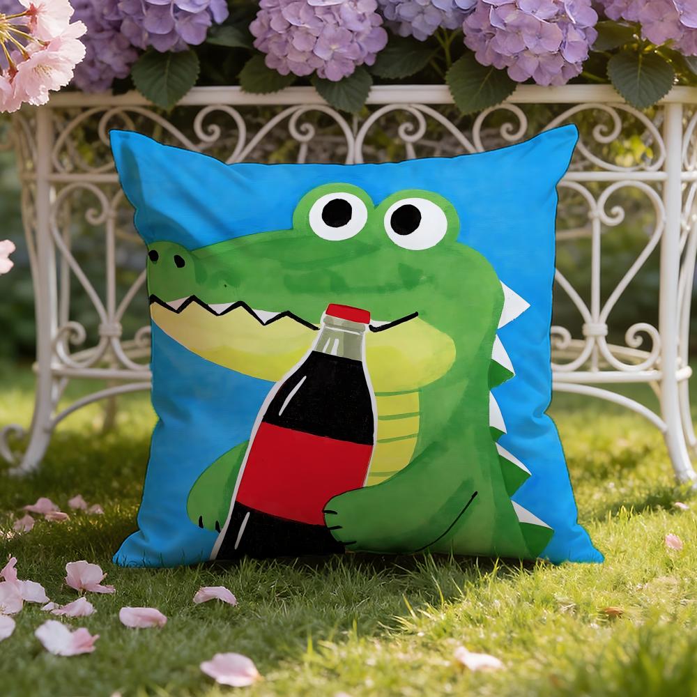 Animal Cute Crocodile Cushion Cover Home Car DualScene Pillow Cover Reversible for Premium Comfort