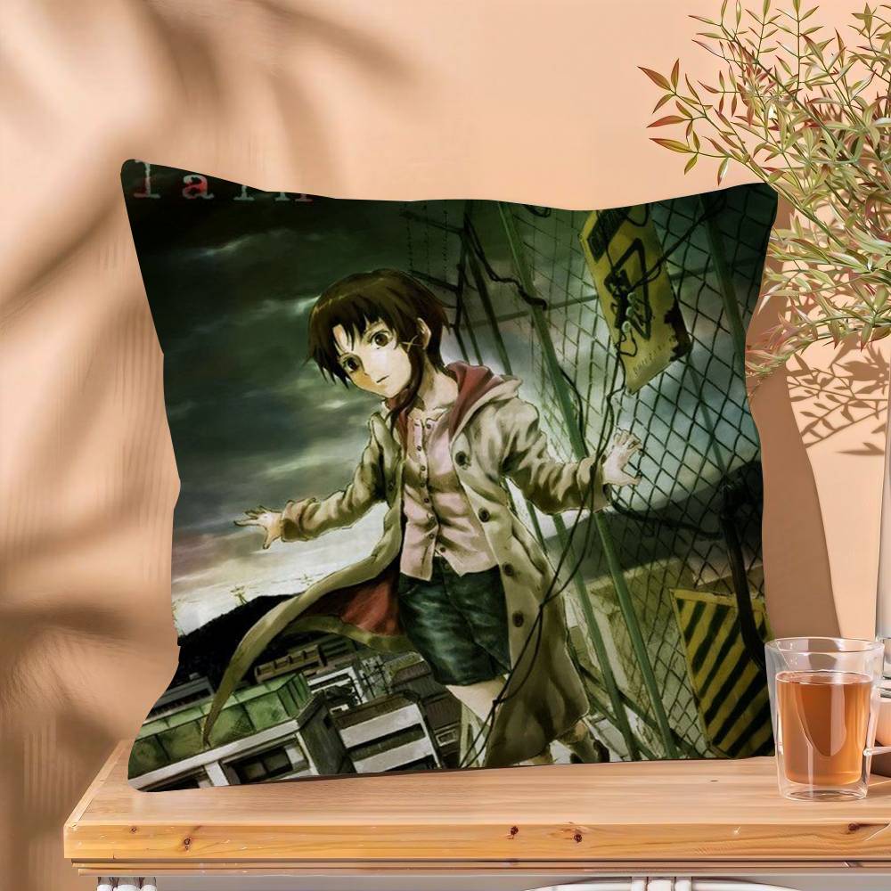 serial experiments lain Pillow Gift Home Office Decoration Bedroom Sofa Car Cushion Cover case 45x45
