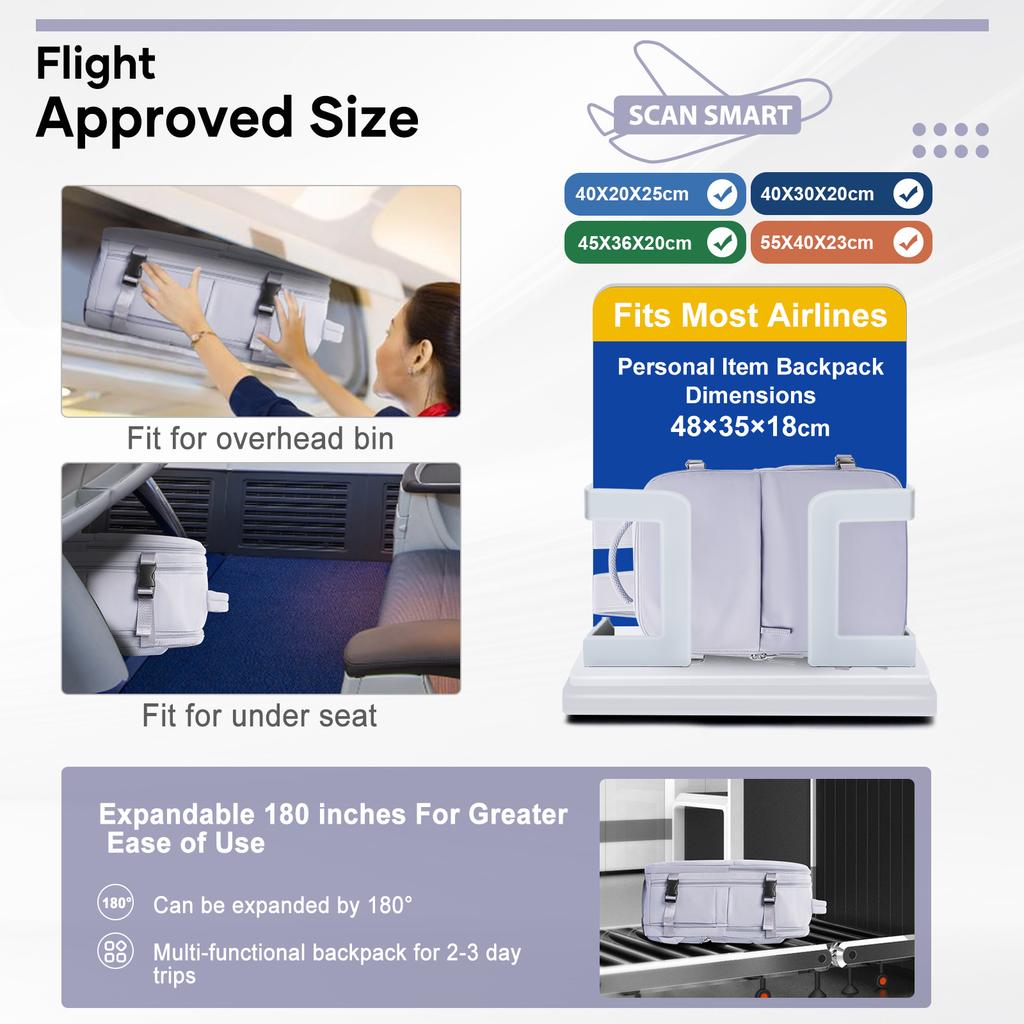 Travel Vacuum Backpack with Vacuum Compression Pump, Large Capacity Airplane Travel Backpack Women Men Expanded Laptop Backpack