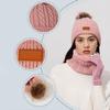 Outdoor Hat Scarf and Gloves Suit Stylish Streetwear Knitted Hat Winter Warm Hat for Outdoor Activity