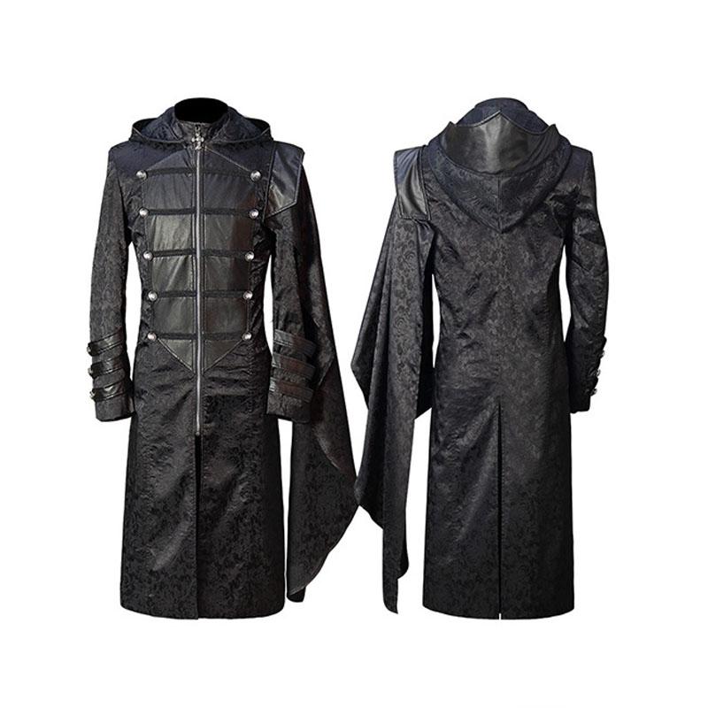 Stredoveký gotický retro kostým dlhý halloweensky cosplay kostým kabát pre mužov a ženy