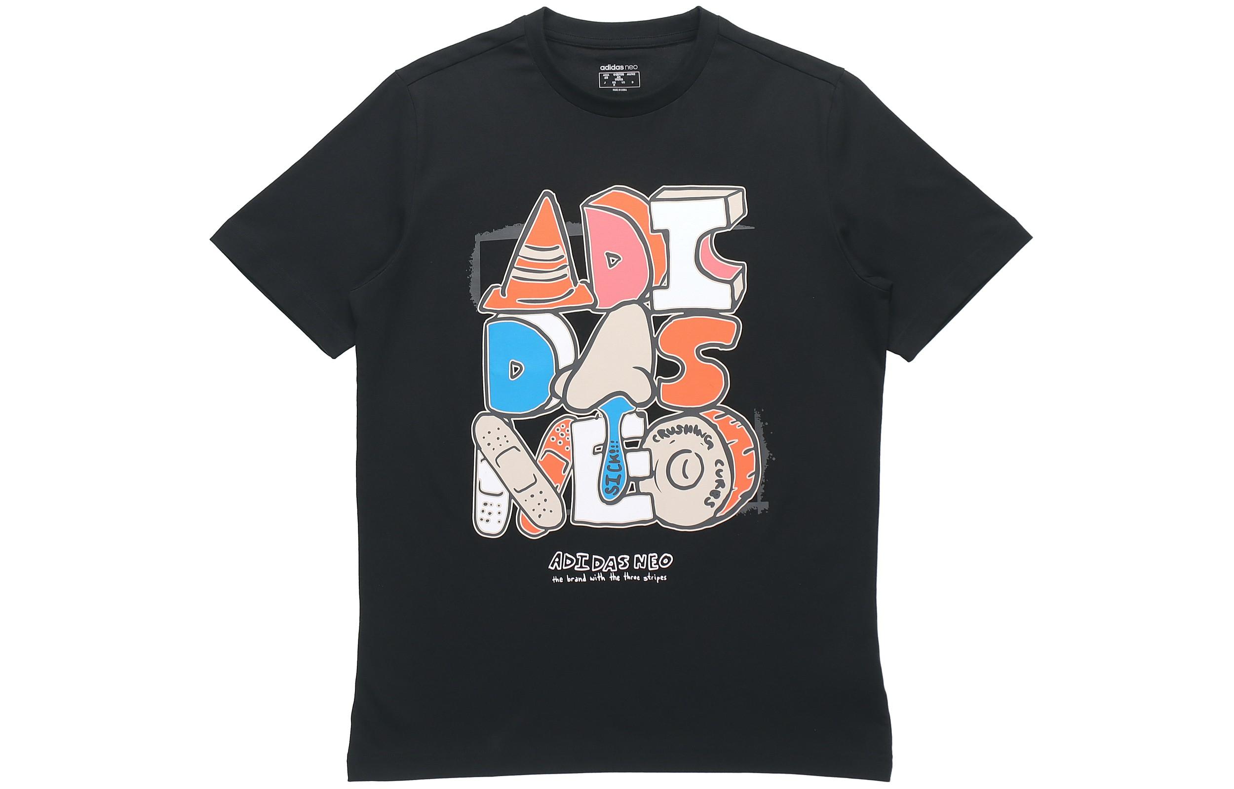 

Adidas Neo T Shirts Men s Black Crew Neck Moderate Straight Fit GP4867 XS