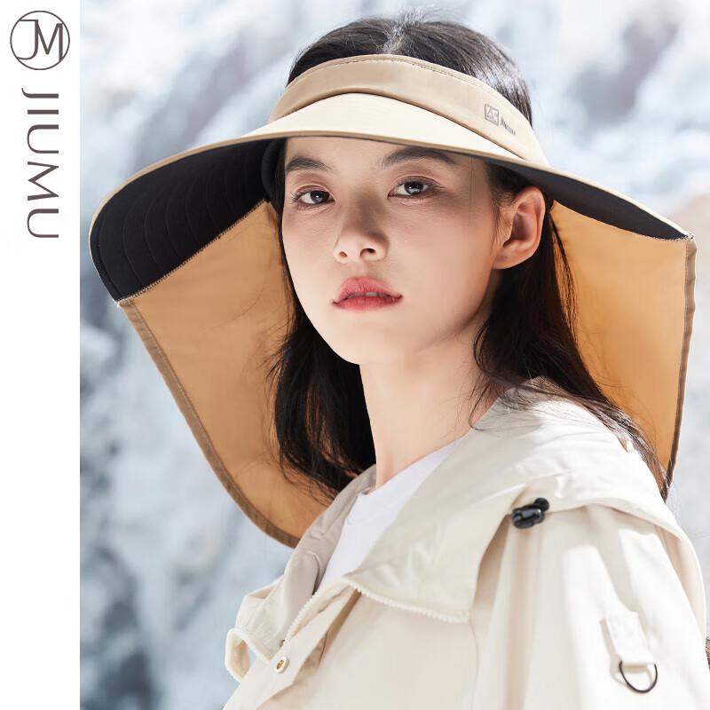 JIUMU Women's Summer Wide-Brim Sun Visor Hat