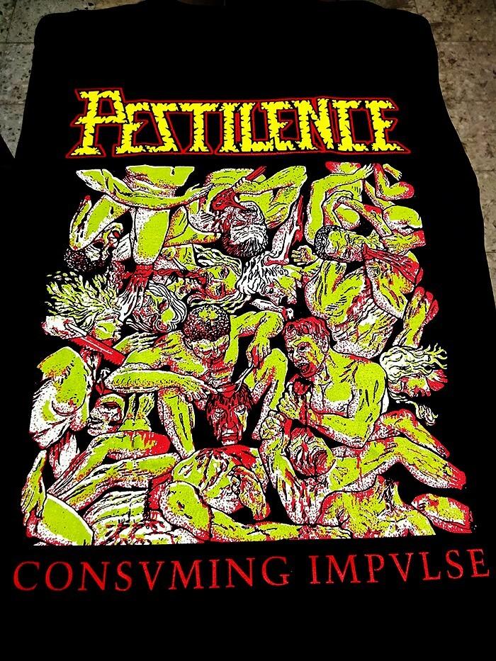 Футболка Pestilence band Consuming Impulse Унисекс Концертная S - 5XL MQ229 Унисекс Футболка XXXL