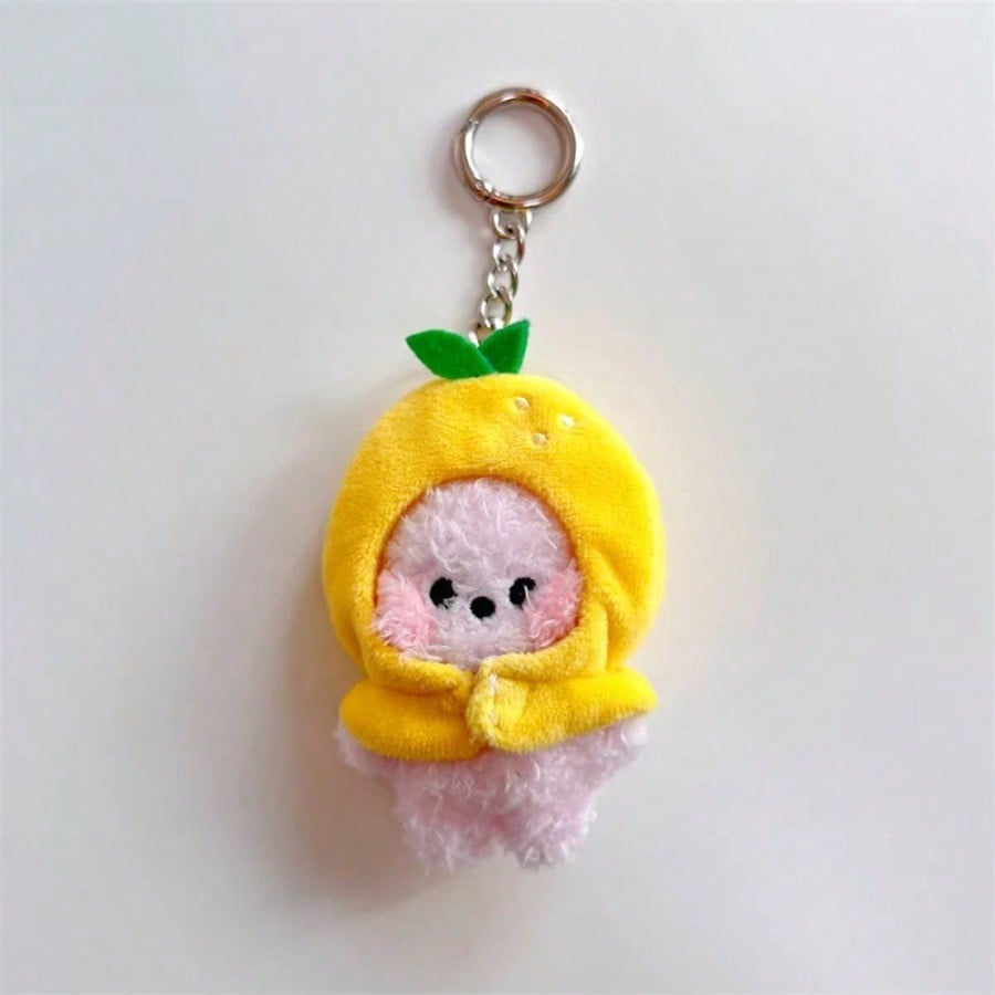 LINE FRIENDS BT21 Anime Kpop und Cartoon-Thema 9cm Mini-Plüsch Perfekte Schlüsselanhänger und Rucksackanhänger Cartoon-Frucht-Serie