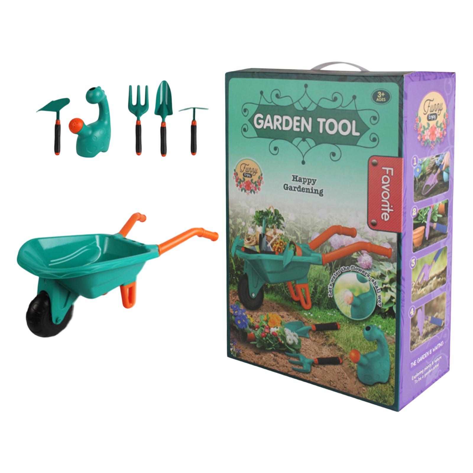Kids Pretend Gardening Tool Set For Role Play Parent Child Interactive Outdoor Play Toy зелёный