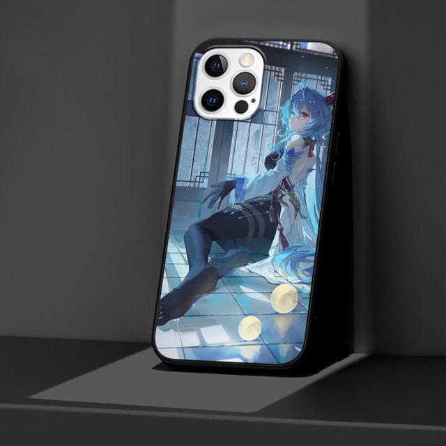 Puzdro pre Apple Iphone 11 13 12 Mini 14 Pro Max Xr 7 8 +Se 2020 Xs 6 6s Plus 5 5s Čierny silikónový kryt na telefón Genshin Impact