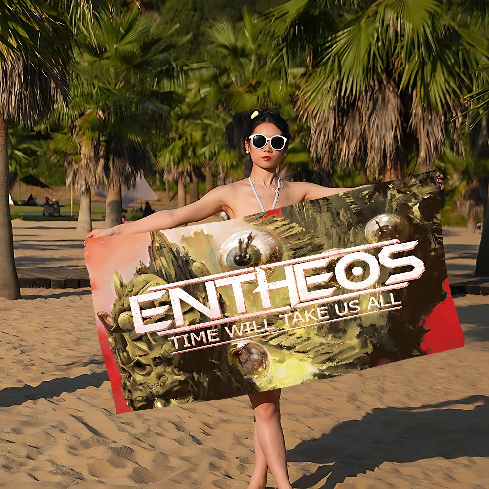 Metal Band E-Entheos Bath Towel Microfiber Soft Water Absorbing Breathable For Girl Kids Decorative Cartoon Beach Towel