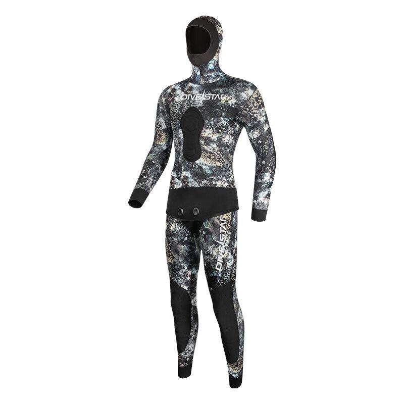 WEZHO 5MM Split Freediving Spearfishing Wetsuit