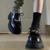 British style small leather shoes women's 2025 autumn new black retro round head fashion loafers platform muffin single shoes
