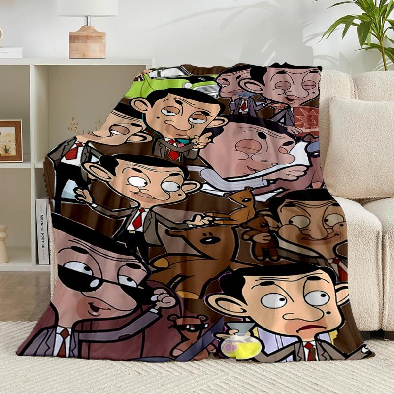 1 Stück Herr. Bean Adventure Flanelldecke Geschenk, Geeignet für Männer und Frauen, Weich, Ideal für Betten und Sofa, Geburtstags- oder Weihnachtsgeschenk