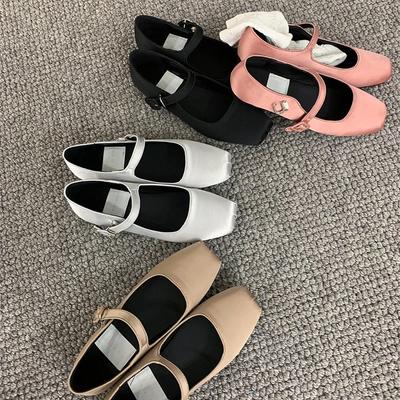 Fashion Autumn Square Toe Ballet Flas Shoes Fashion Shallow Buckle Women Flat Shoes Ladies Casual Outdoor Ballerina Shoe Moccasin Woman