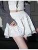 Lace-Trimmed A-Line Flare Skirt for Women - High Waist, Slimming, Sweet Style for Autumn/Winter 2025