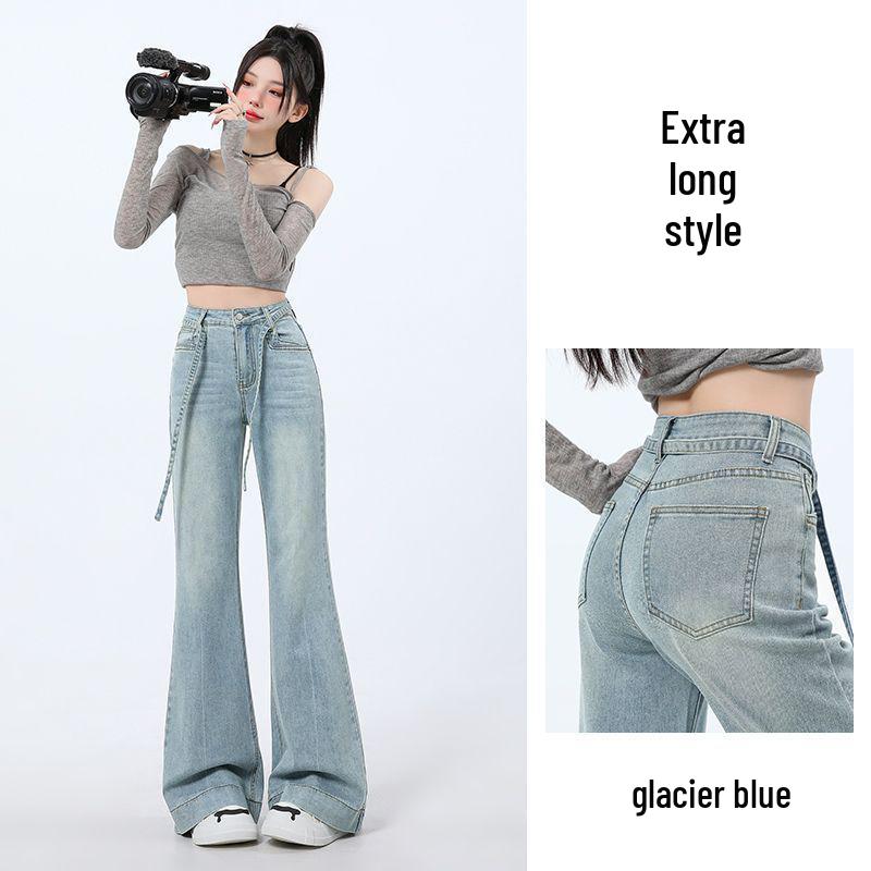 

Glacier Blue High Waist Stretch Bell Bottom Jeans for Women - 2026 Spring Collection XS (Recommended for 74-85 lbs)