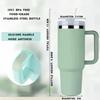 40oz stainless steel vacuum insulated mug with lid and straw for water, iced tea or coffee, smoothies, etc.