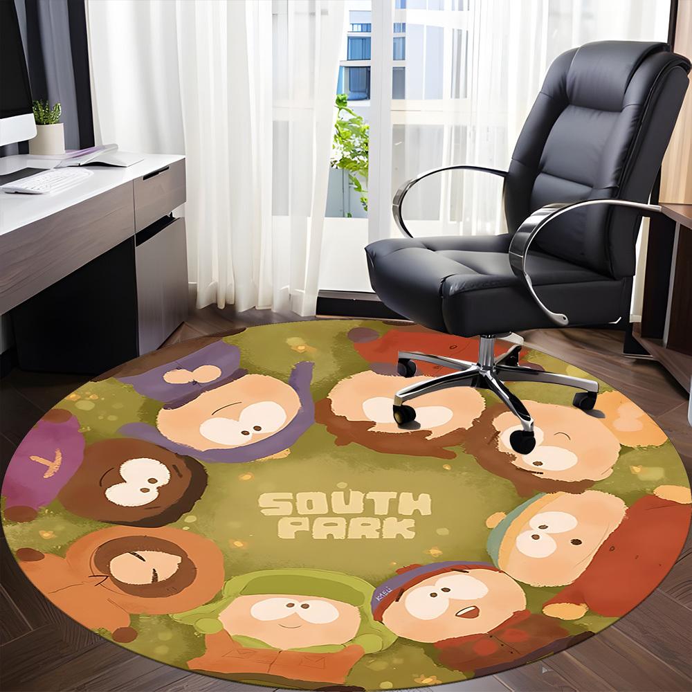 1pcSouth Park Characters Office Round Area Rug, Indoor Mat Suitable For Office, Bedroom Living Room Home Decor, Room Deco,  Offic A0928155