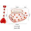 Tazza da Caffè in Ceramica con Piattino - Design Rosa Love Dipinto a Mano