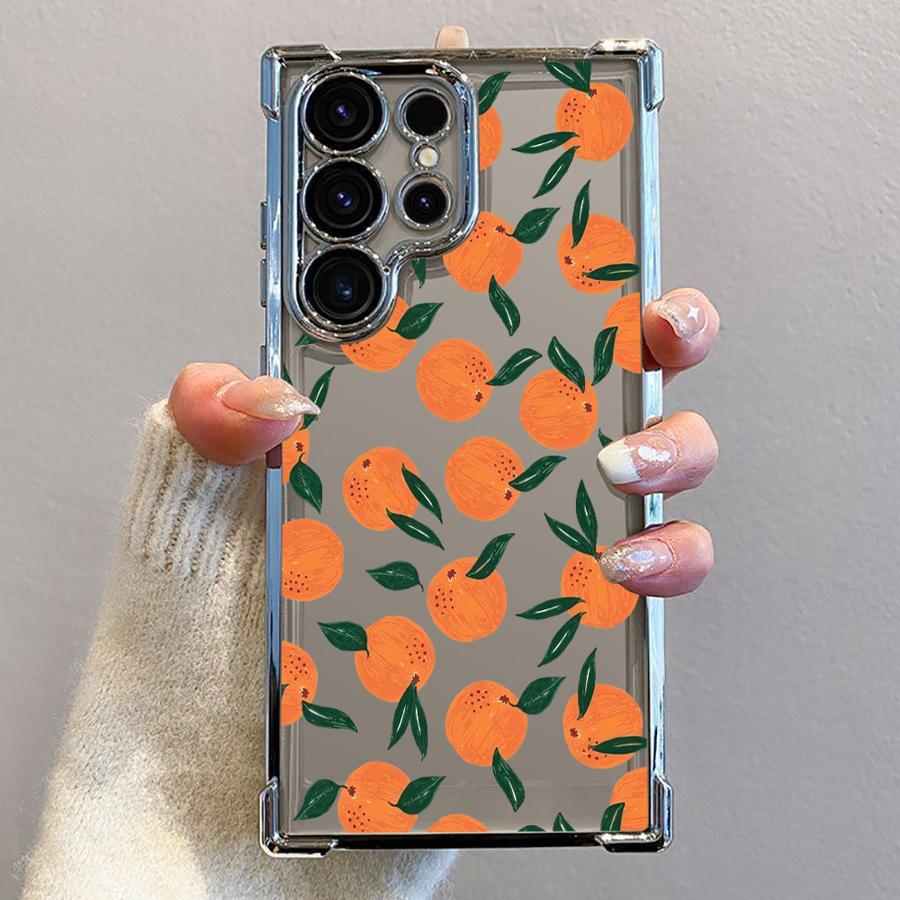Soft Cover Phone Case for Samsung Galaxy S22 Ultra s24ultra s24fe S23 S21FE S25 Ultra S24 S20 FE S25 Plus Cartoon Orange