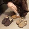 Single shoes women's velvet new autumn and winter all-inclusive one-pedal thick-soled small inner height-increasing cotton shoes